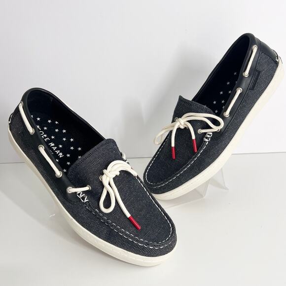 Cole Haan Men's 10‎ Pinch Weekender Loafer Boat Shoes Casual Blue Canvas Slip On - Picture 1 of 9